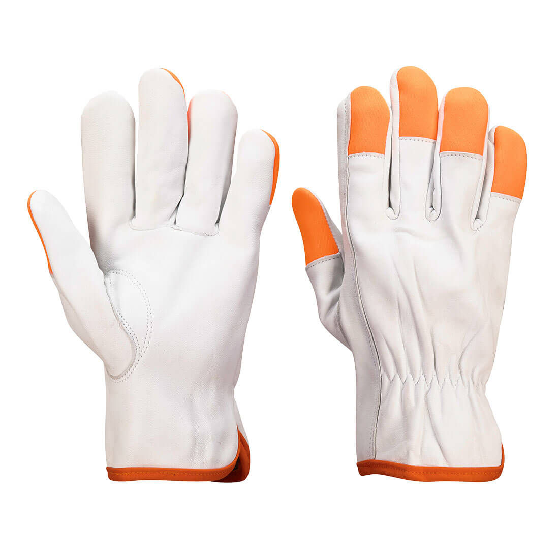 Portwest Orange Tip Driver Gloves (PK12) in White