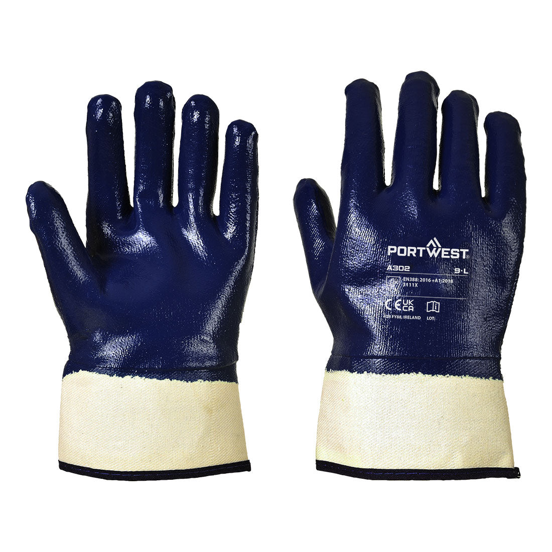 Portwest Fully Dipped Nitrile Safety Cuff in Navy