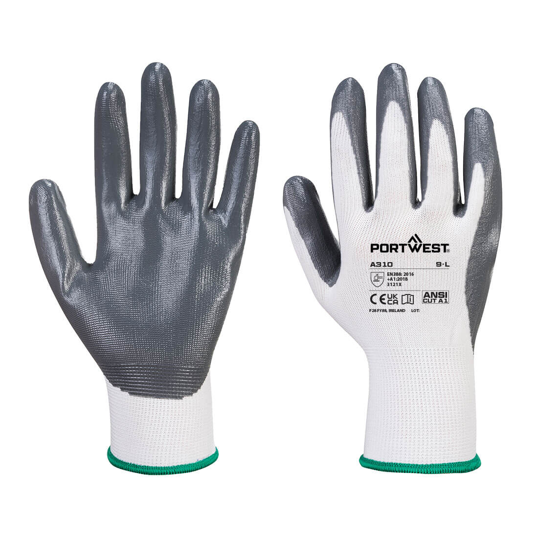Portwest Flexo Grip Nitrile Glove in Grey/White