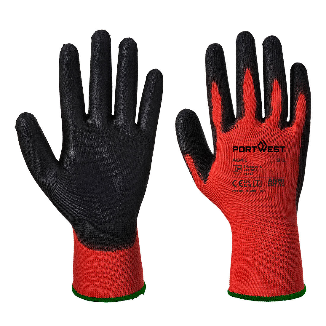 Portwest Red - PU Glove in Red/Black