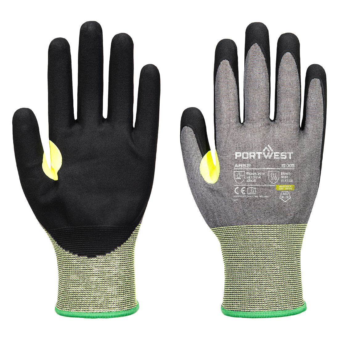 Portwest CS Cut E21 Nitrile Glove in Grey/Black