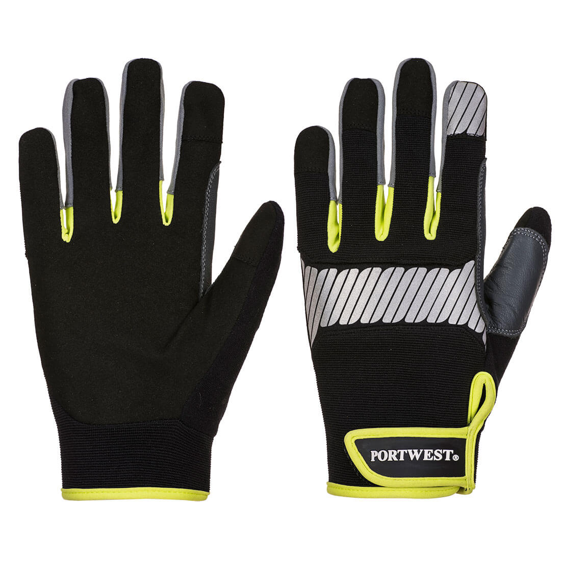Portwest PW3 General Utility Glove in Black/Yellow