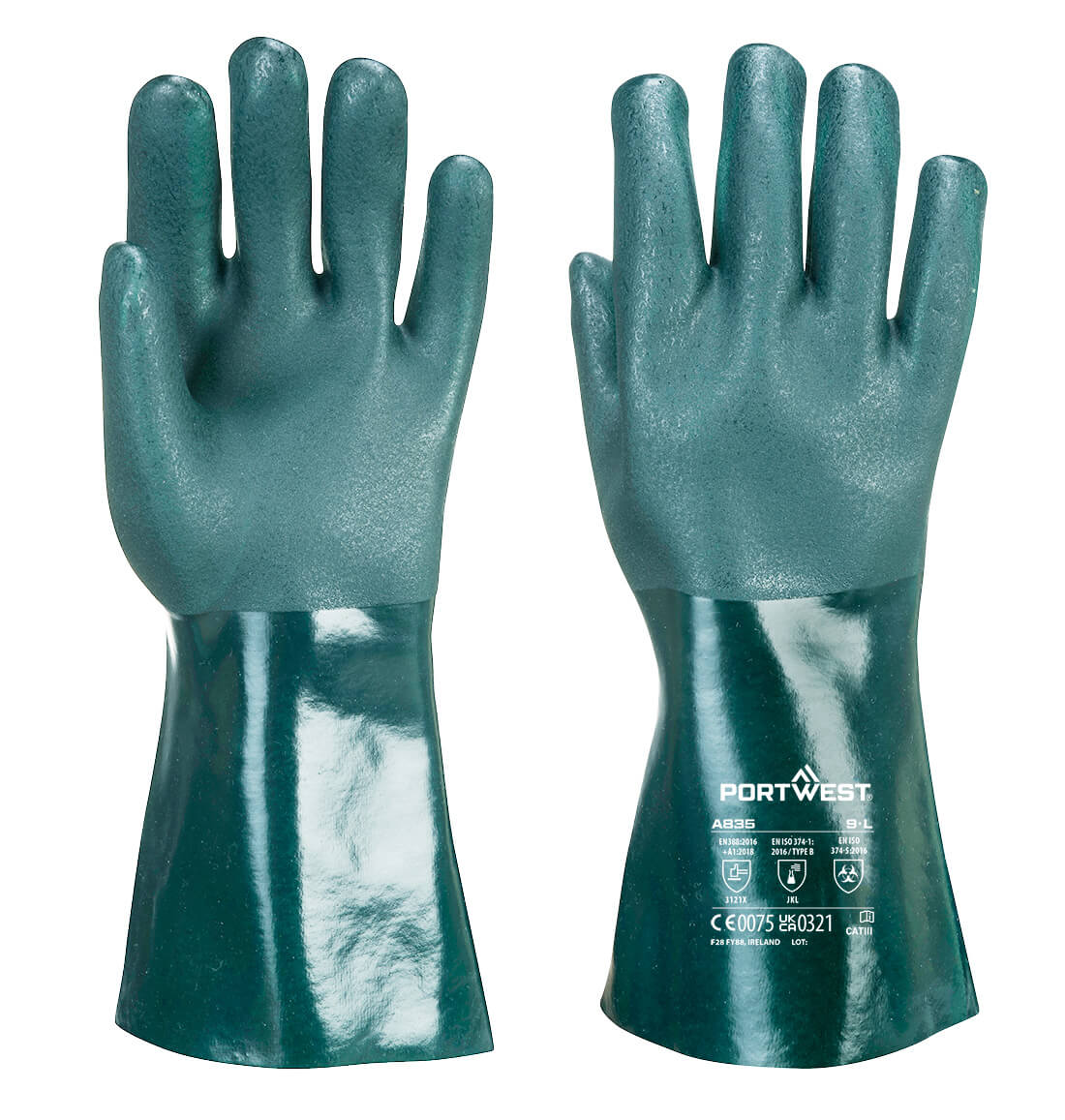 Portwest Double Dipped PVC Gauntlet 35cm in High