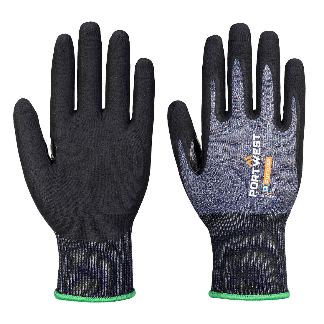 Portwest SG Cut C15 Nitrile Glove (Pk12) in Blue/Black