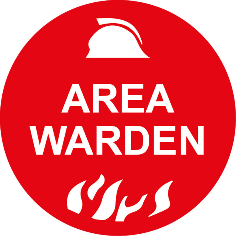 Area Warden, Round Hardhat Stickers, Pack/12 Sign