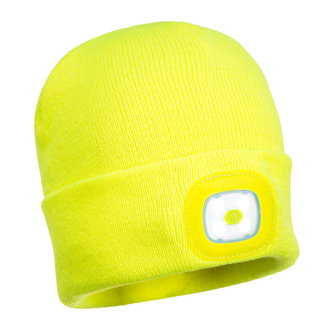Portwest Beanie LED Head Light USB Rechargeable in Yellow