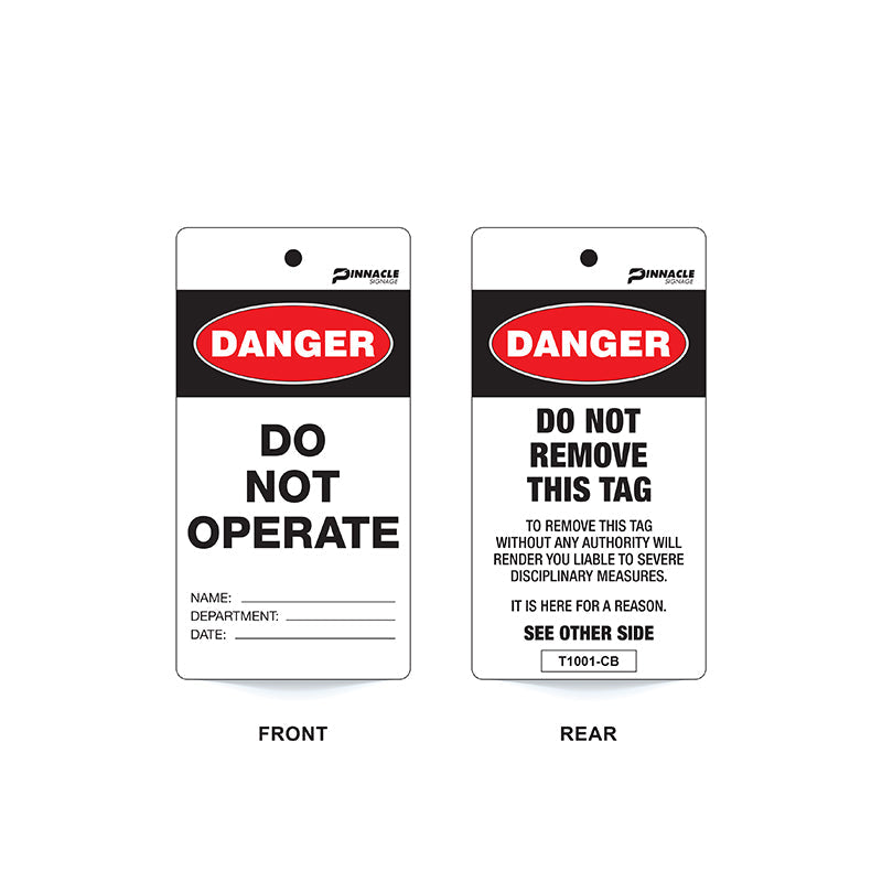 Danger Do Not Operate, Cardboard, Pack/100 Sign
