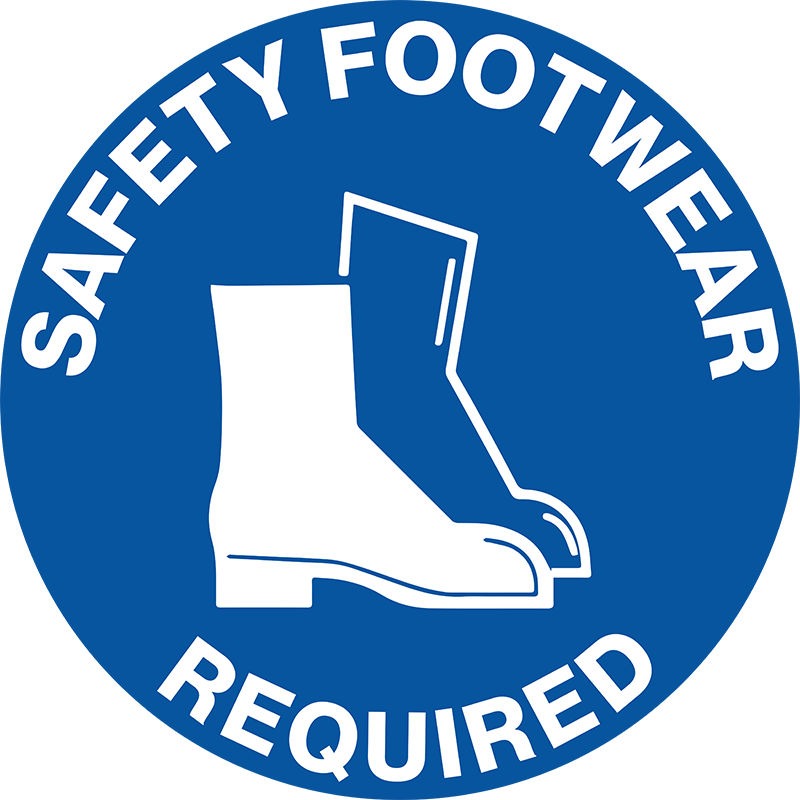 Floor Graphics, , Anti-Slip, Safety Footwear Required, Round Sign