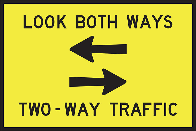 Pedestrians Left Arrow, Boxed Edge Sign