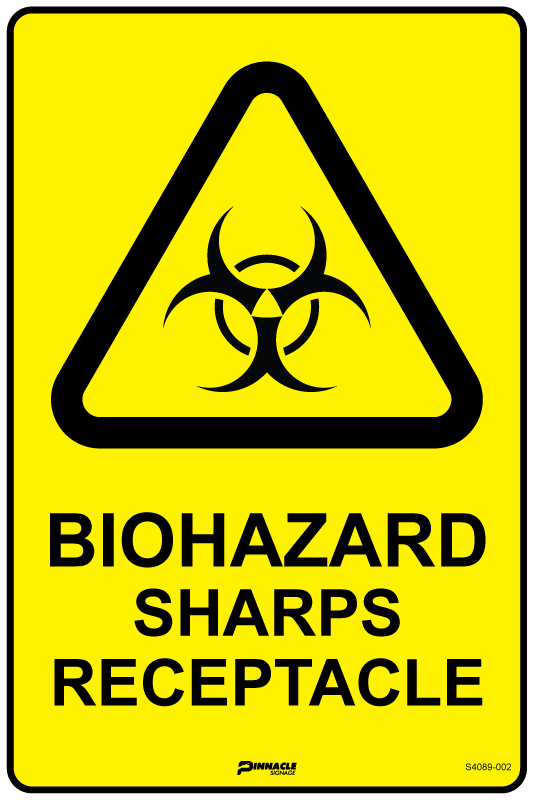 Biohazard Sharps Receptacle Sign