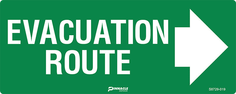 Evacuation Route, Arrow Right, Luminous Sign