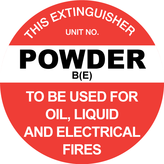 This Extinguisher: Powder B(E), Disc Sign