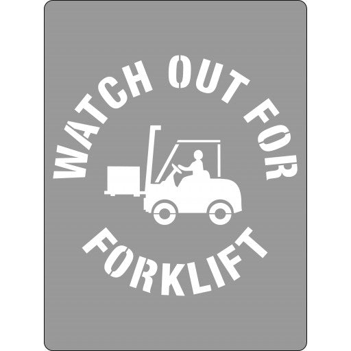 Stencil, Watch Out for Forklifts (With Picto) Sign