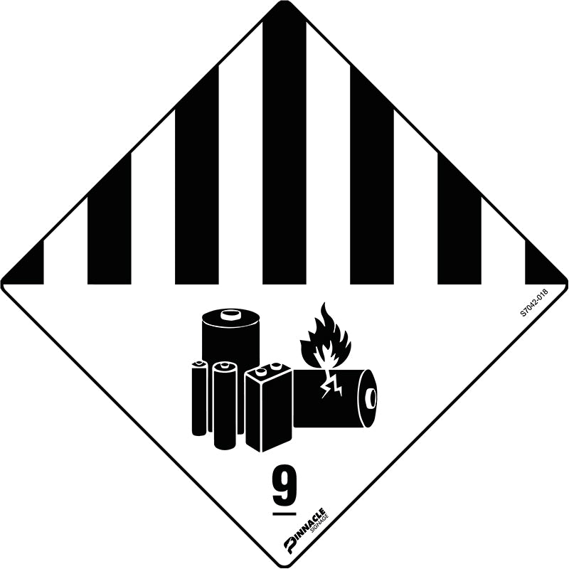 Miscellaneous Dangerous Goods 9A Lithium Battery Sign