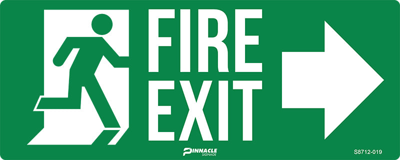 Running Man, Fire Exit, Arrow Right, Luminous Sign