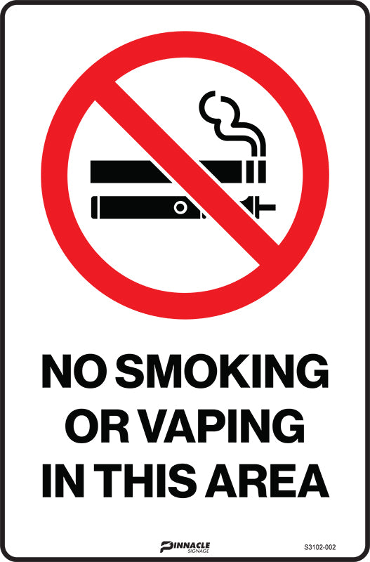 No Smoking Or Vaping In This Area Sign