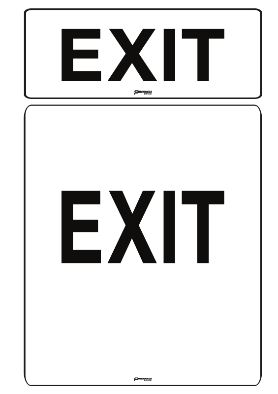 Exit, Black on White Sign