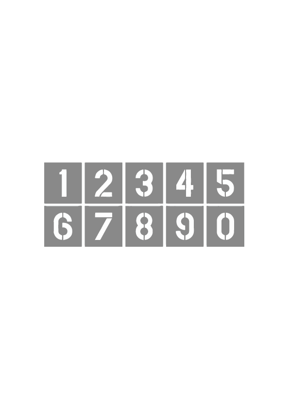 Stencil Pack, Numbers 0-9 Sign