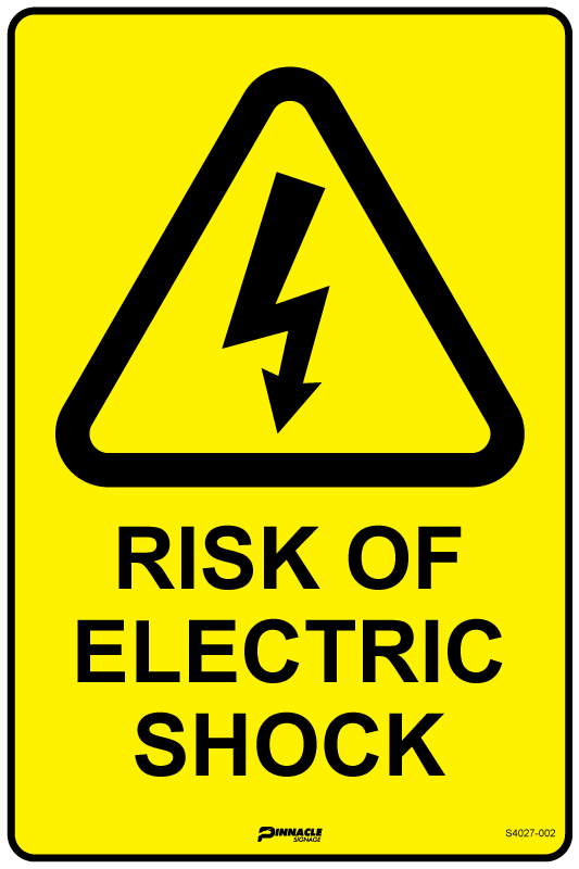 Risk of Electric Shock Sign