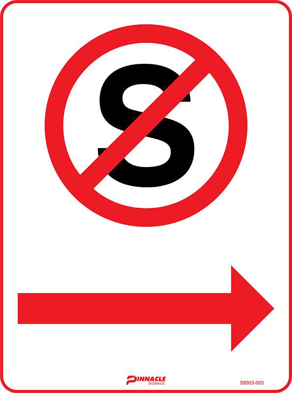 No Stopping Symbol, Right Arrow Sign