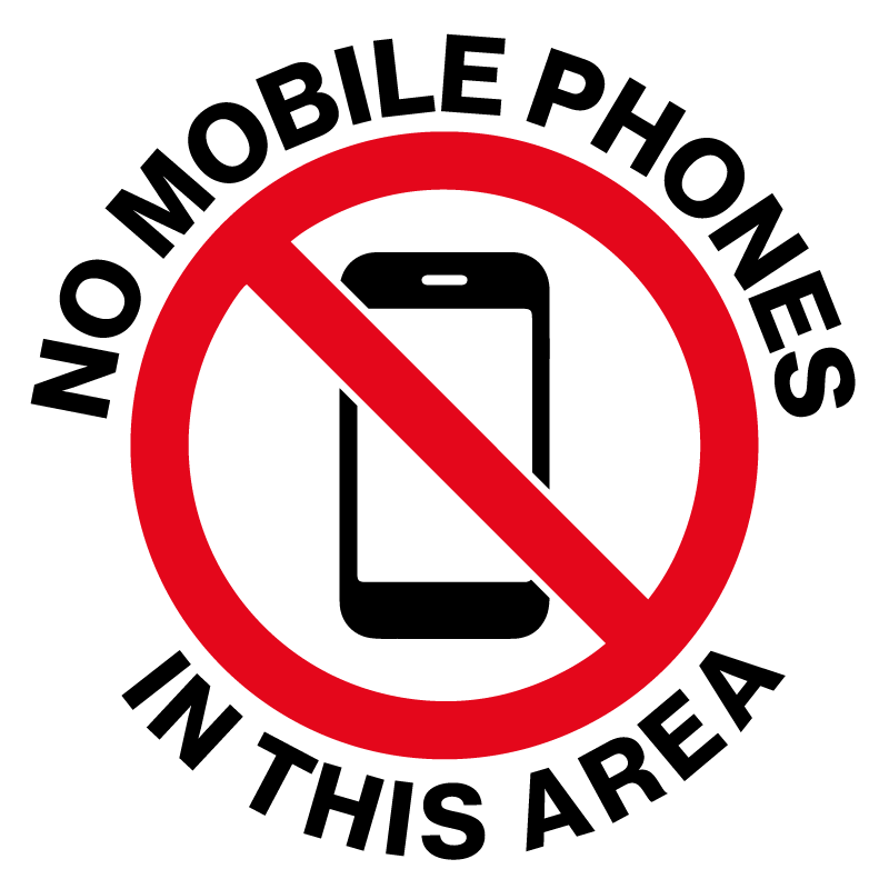Floor Graphics, , Anti-Slip, No Mobile Phones In This Area, Round Sign