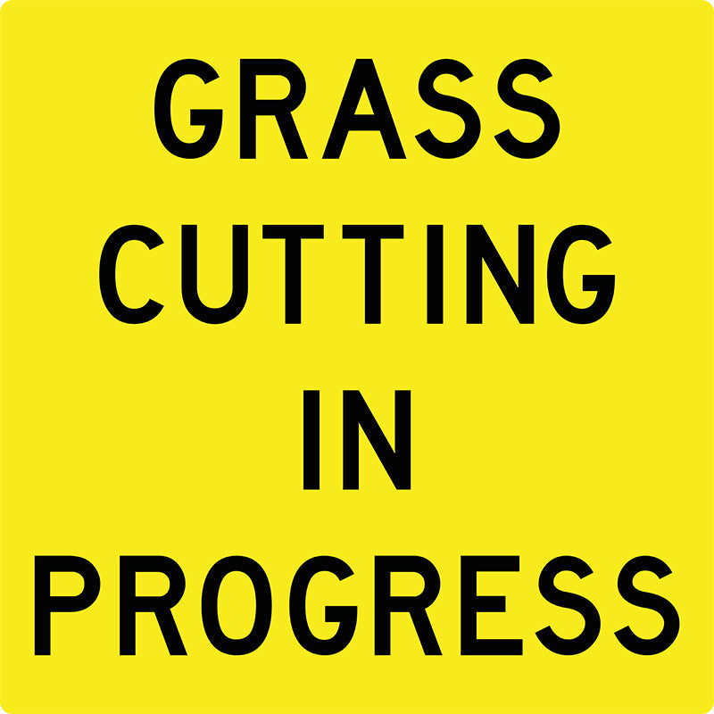 Grass Cutting In Progress, Multi Message Sign