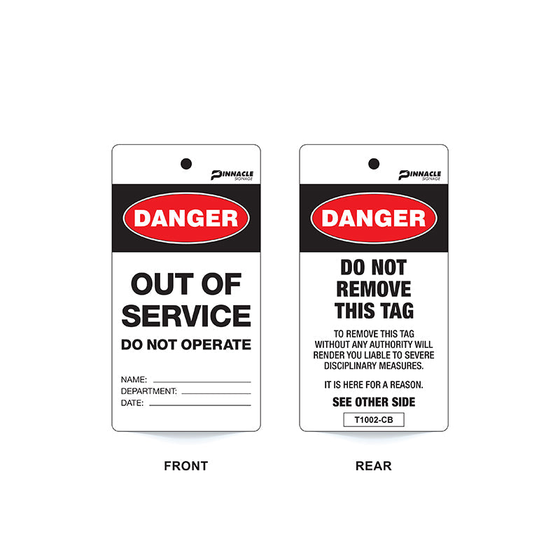 Danger Out Of Service Do Not Operate, Cardboard, Pack/100 Sign