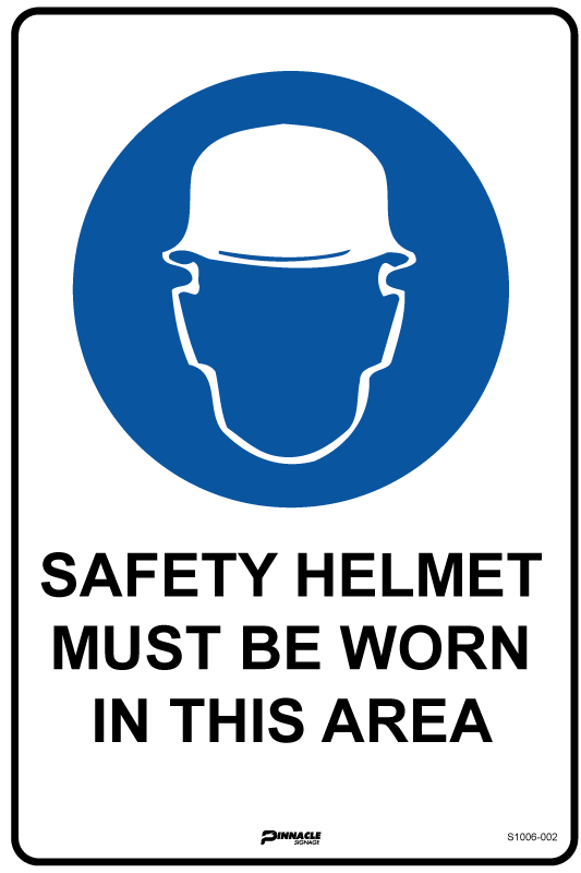 Safety Helmet Must Be Worn In This Area Sign