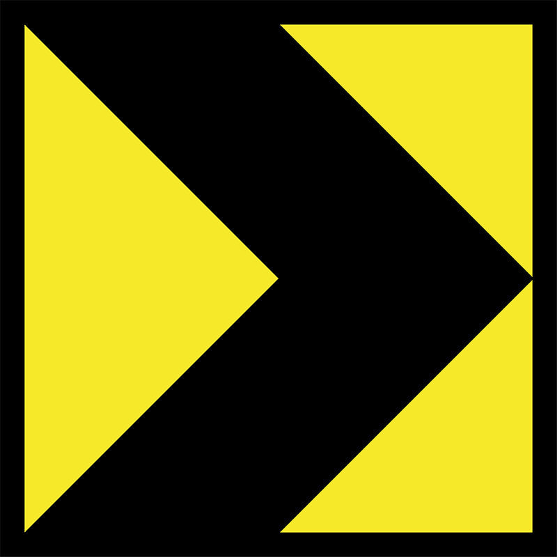 Hazard Warning Marker, Boxed Edge