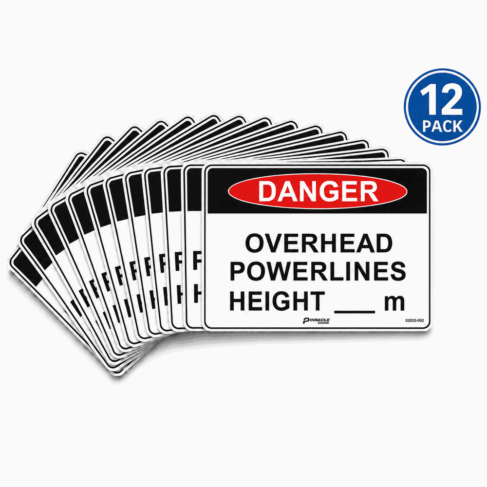 Danger Overhead Powerlines Height__m Sign