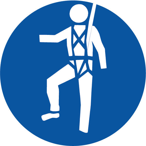 Safety Harness and Fall Arrest Pictogram, Disc Sign