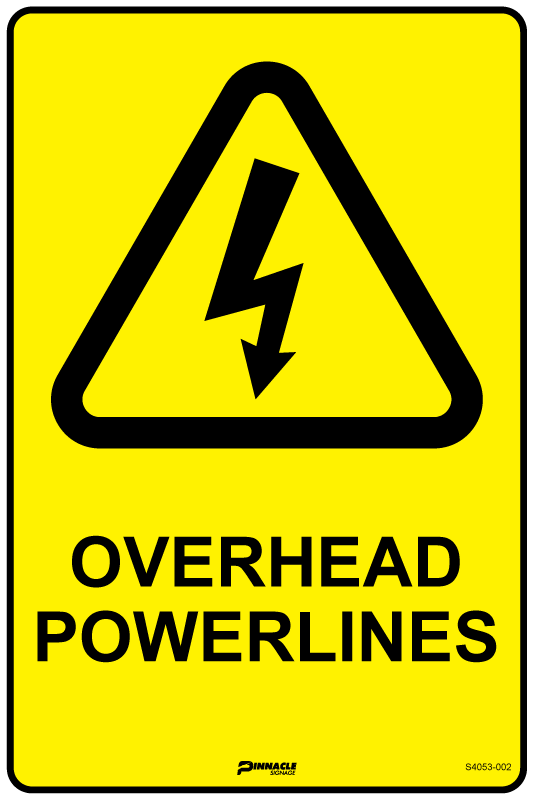 Overhead Powerlines Sign