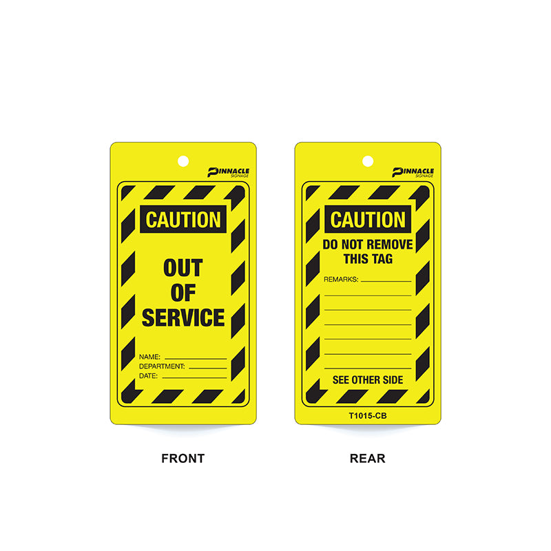 Caution Out Of Service, Cardboard, Pack/100 Sign