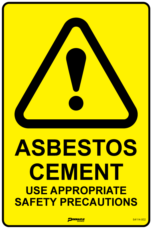 Asbestos Cement Use Appropriate Safety Precautions Sign