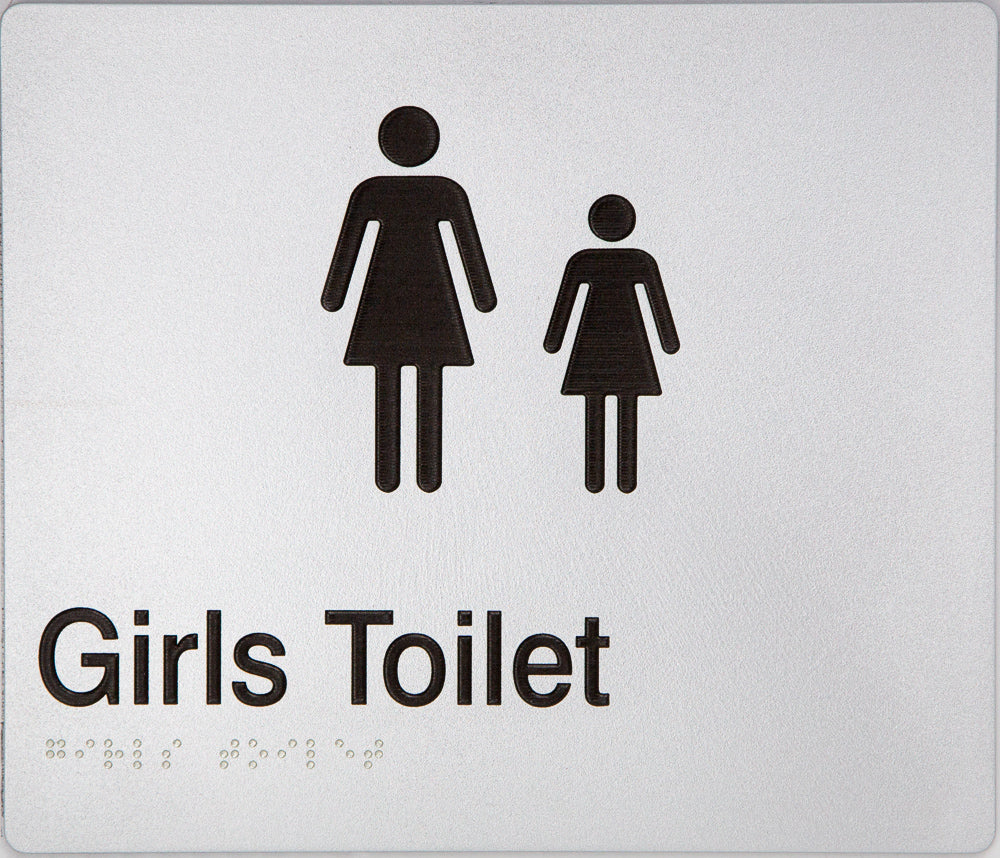 Sign, Girls Toilet, , Blue/White PVC