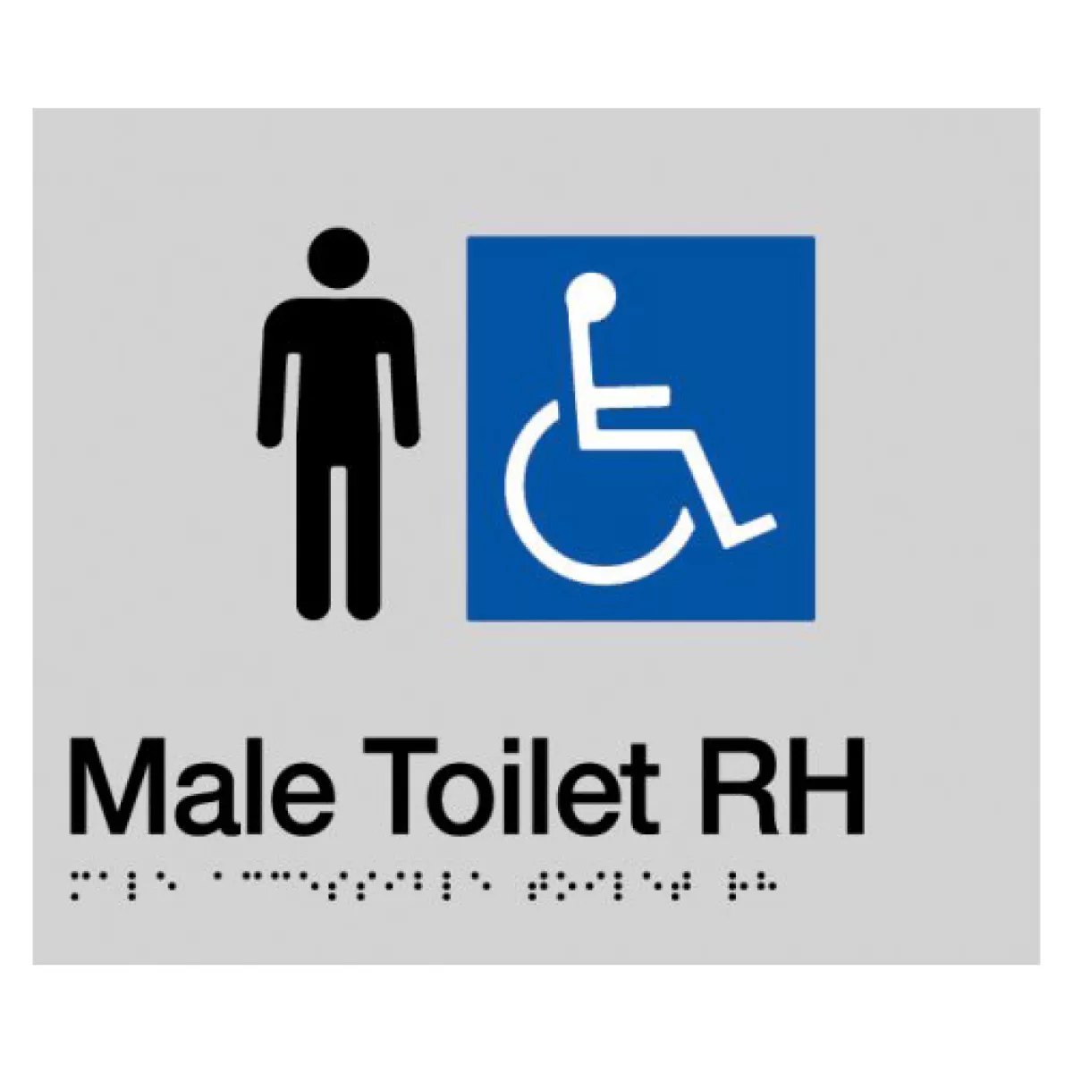 Sign, Male Wheelchair Accessible Toilet Right Hand, , Blue/White PVC