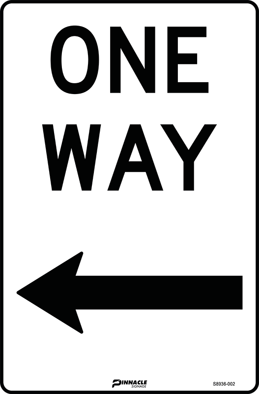 One Way (Left Arrow) Sign