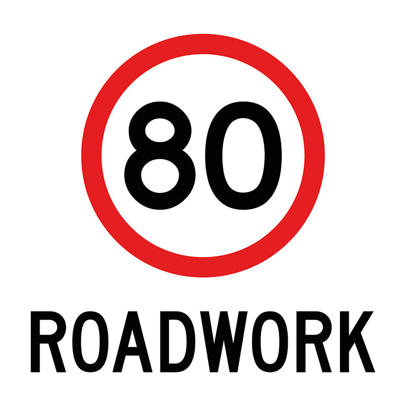 80km/h Roadwork, Multi Message Sign