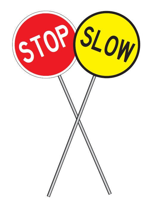 Stop/Slow Bat, , , Extendable Handle Sign