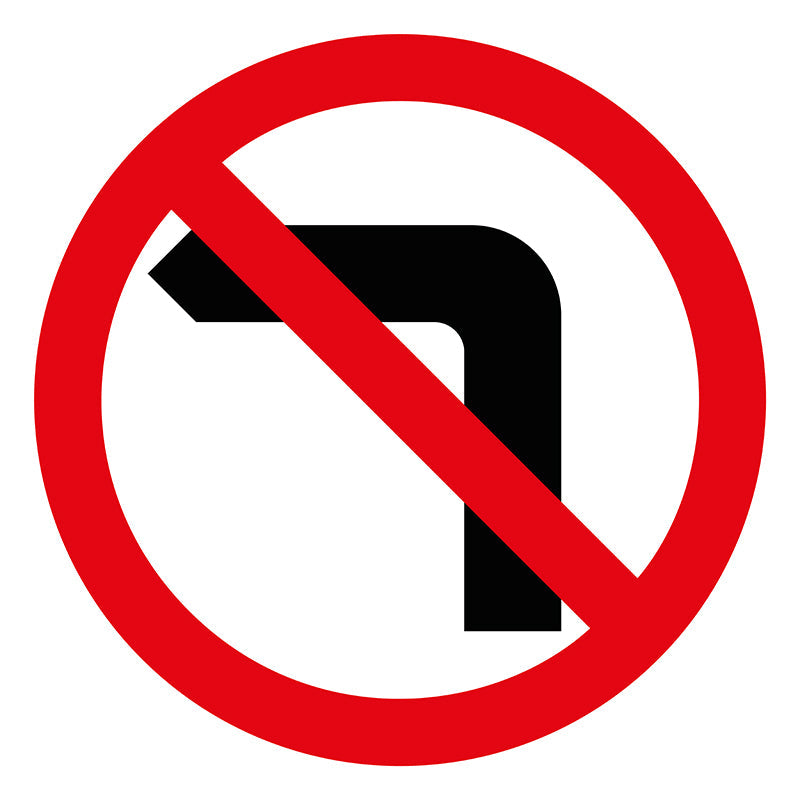 No Left Turn Picto, Multi Message Sign
