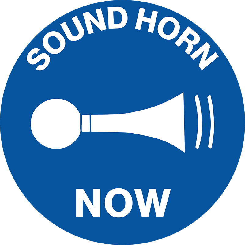 Floor Graphics, , Anti-Slip, Sound Horn Now, Round Sign