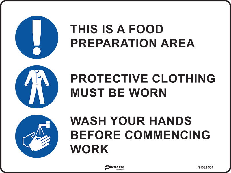 This Is A Food Preparation Area etc... (With Pictos) Sign