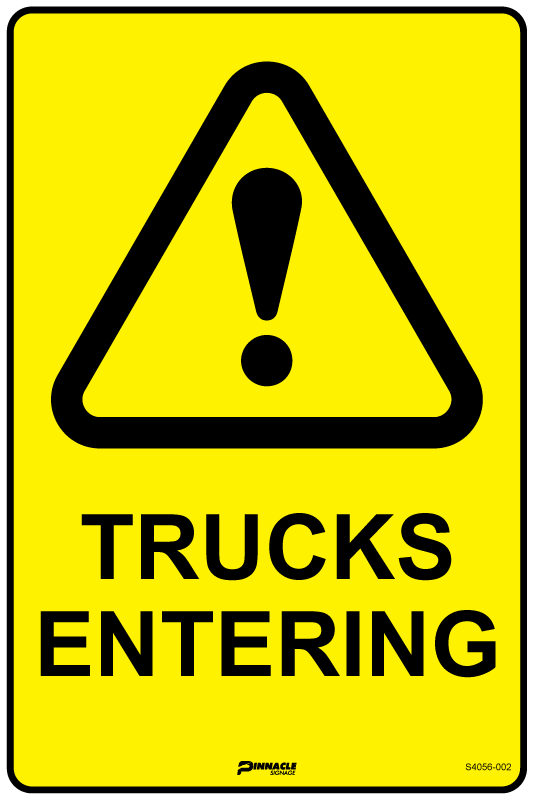 Trucks Entering Sign