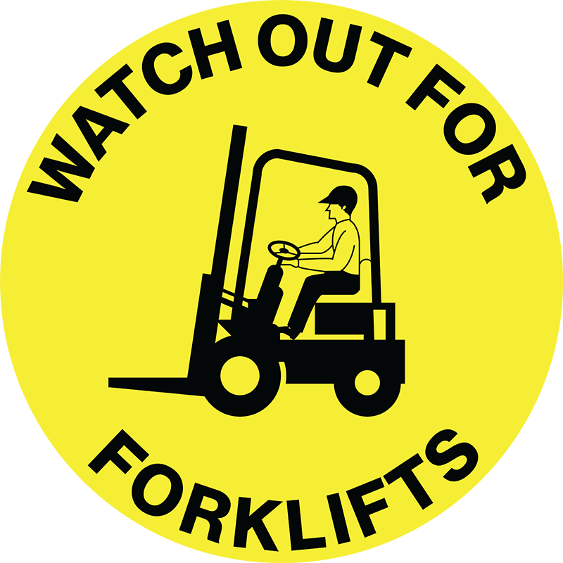 Floor Graphics, , Anti-Slip, Watch Out for Forklifts, Round Sign