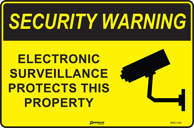 Security Warning Electronic Surveillance Protects This Property Sign