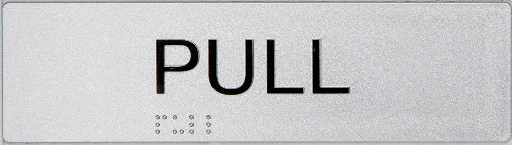 Sign, Pull (Vertical), , Silver/Black PVC