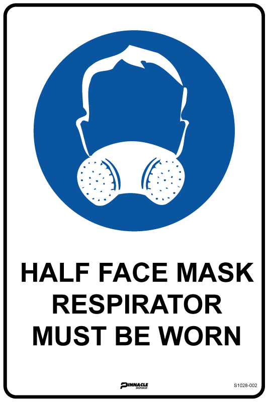 Half Face Mask Respirator Must Be Worn Sign
