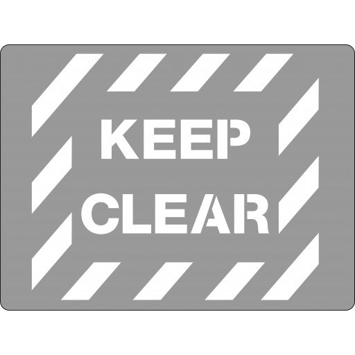 Stencil, Keep Clear Sign