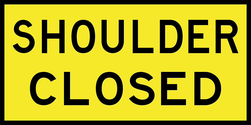 Part Road Closed, 1500 x 600 Boxed Edge Sign