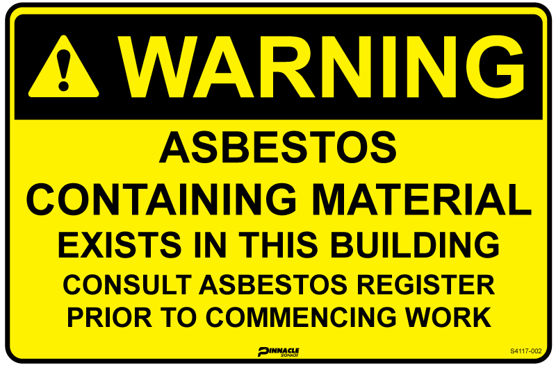 Warning Asbestos Containing Material Existing In This Building... Sign